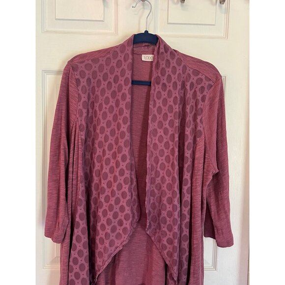 LOGO by Lori Goldstein Purple 3/4 Sleeve Open Cardigan Sweater Size XL - Picture 2 of 6